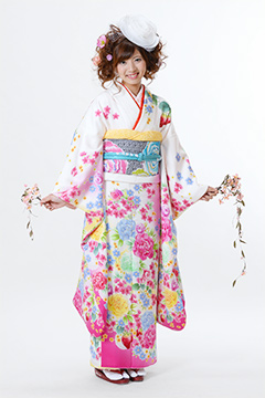 白地に花模様スワロフスキー